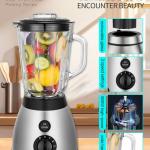 2-in-1 Multifunctional Electric Juicer Blender 800W with 1.5L Glass Jar & 250ml Grinder