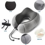 Memory Foam U-Shaped Travel Neck Pillow with 360° Neck Support