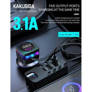 Kakusiga Led Colourful 5 Ports Bluetooth Car Wireless FM Transmitter