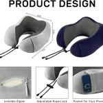 Memory Foam U-Shaped Travel Neck Pillow with 360° Neck Support