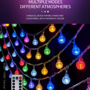 LED Color Ball Light String – 6M, 40 RGB balls + Remote Control-xmas, birthday, party