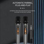 Dual Wireless Microphone Set with USB Receiver – Rechargeable Karaoke & PA Microphones