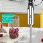800W Stainless Steel Handheld Immersion Blender – Multi-Function Stick Blender Smoothies, broth, Purees & Baby Food