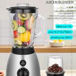 2-in-1 Multifunctional Electric Juicer Blender 800W with 1.5L Glass Jar & 250ml Grinder