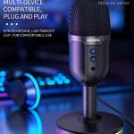 Premium Condenser Microphones USB Gaming Microphone For PC Computer Streaming Video Podcasting Studio Recording