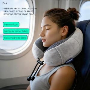 Memory Foam U-Shaped Travel Neck Pillow with 360° Neck Support