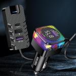 Kakusiga Led Colourful 5 Ports Bluetooth Car Wireless FM Transmitter