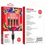 Kakusiga Fast Charging Data Cable Nylon Braided USB With 4 In 1 (1 Type C, 1 Micro And 2 Lightning Connector)