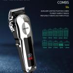 Kakusiga Digital Hair Clipper RPM 7200 With 10 Limit Combs, Lubricating Oil And Cleaning Brush