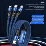 Kakusiga Fast Charging data cable 3 In 1 Type C, Micro USB, Lightning 1.2m