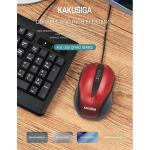 Kakusiga Triple Bond Photoelectricity Ergonomic Optical Wired Mouse - red