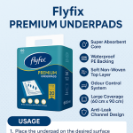 Flyfix Disposable Underpads, Bed Liners, Bed pads 60*90cm - 20pcs