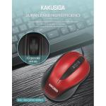 Kakusiga Triple Bond Photoelectricity Ergonomic Optical Wired Mouse - red