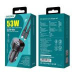 Kakusiga Universal 53W Dual PD+QC3.0 Three-Port Super Fast Car Charger