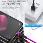 Kakusiga Fast Charging data cable 3 In 1 Type C, Micro USB, Lightning 1.2m